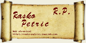 Raško Petrić vizit kartica